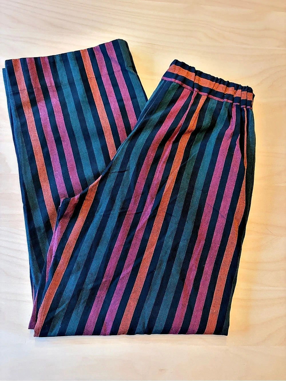 Mata Traders Emmy Drawstring Pant Striped Cotton Wide Leg Pants